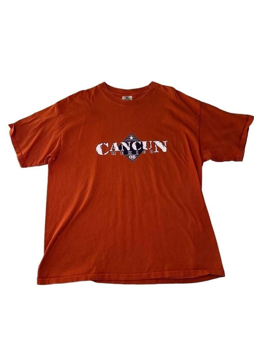 Vintage Yazbek Cancun Mexico 06 Graphic T-Shirt Orange 2XL